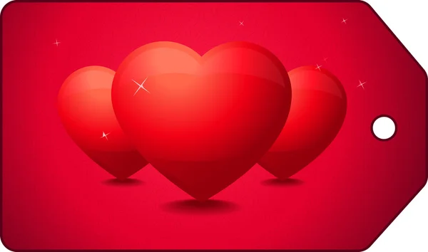 Карточка с красным сердцем . — стоковый вектор