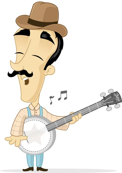 Man playing banjo. — Stock Vector