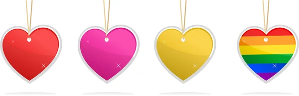 Vector image of four heart shaped lockets. — Stock Vector