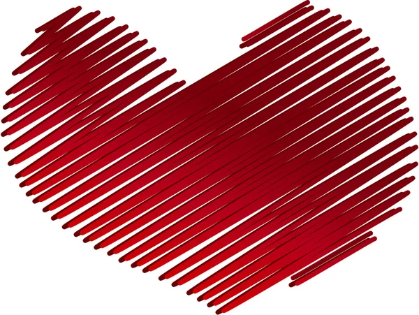 Vector de imagen de un corazón rojo . — Archivo Imágenes Vectoriales
