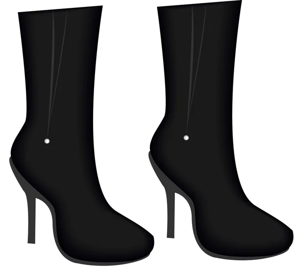 Vector image of black elegant boots. — Stock Vector