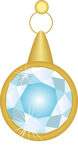 Ilustración de un pendiente de diamante . — Vector de stock