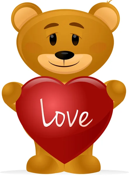 Illustration of a teddy bear with a heart. — Stock Vector