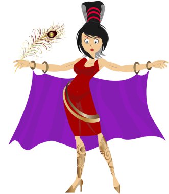 bir kadın tutarak tüy vektör görüntü.