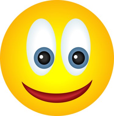 Sarı bir gülen yüz çizimi.