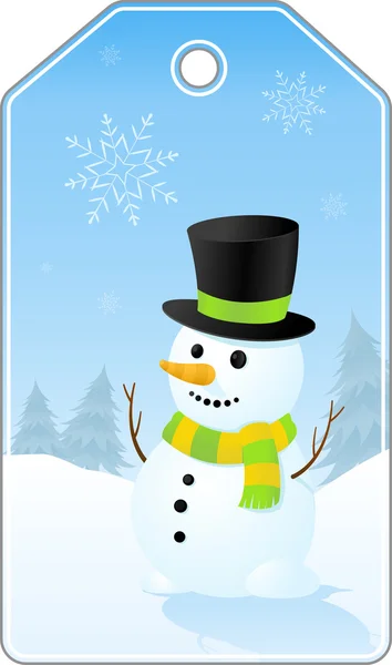 Vector image of a snowman tag. — Stock Vector