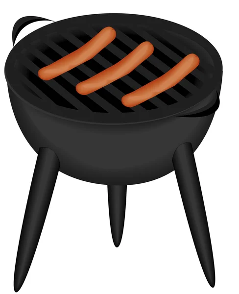 Saucisses sur barbecue . — Image vectorielle
