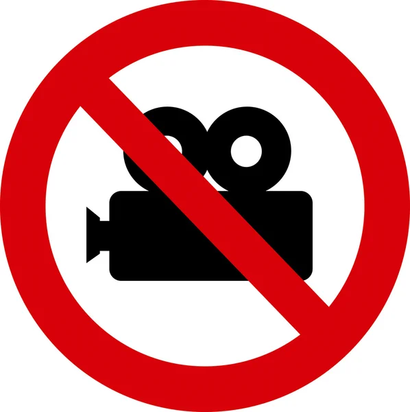 Kein Videokameraschild. — Stockvektor