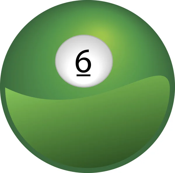 Imagem ilustrada de uma bola de piscina verde , — Vetor de Stock