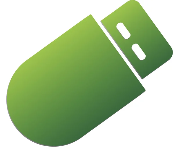Illustratie van een groene USB-. — Stockvector