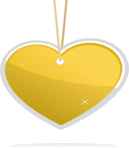 Image vectorielle d'une forme de coeur jaune . — Image vectorielle