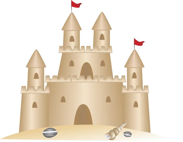 Sand castle clipart illustration — Stock Vector