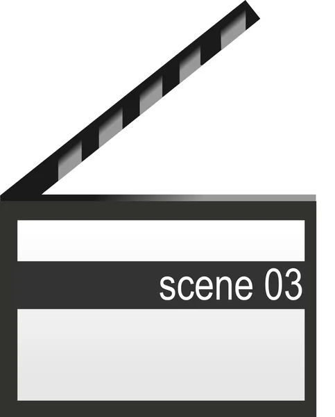 Film clap board geïsoleerd op wit. — Stockvector