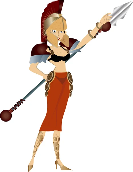 Vector image of woman with weapon. — Stock Vector
