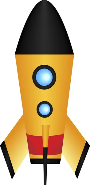 Illustration av en gul raket. — Stock vektor