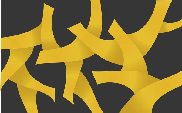Immagine digitale di curve gialle su nero . — Vettoriale Stock