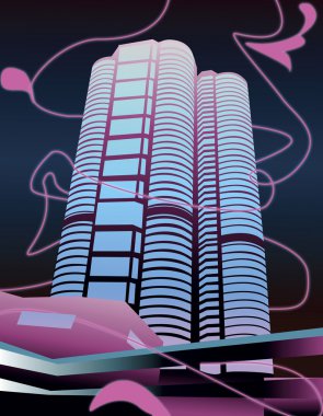 vector image of a tall building. clipart
