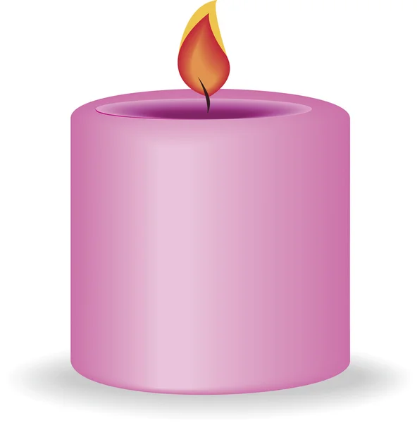 Imagem vetorial de uma vela rosa . — Vetor de Stock