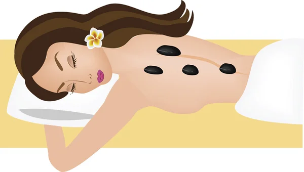 Illustration vectorielle de la femme recevant un massage spa — Image vectorielle