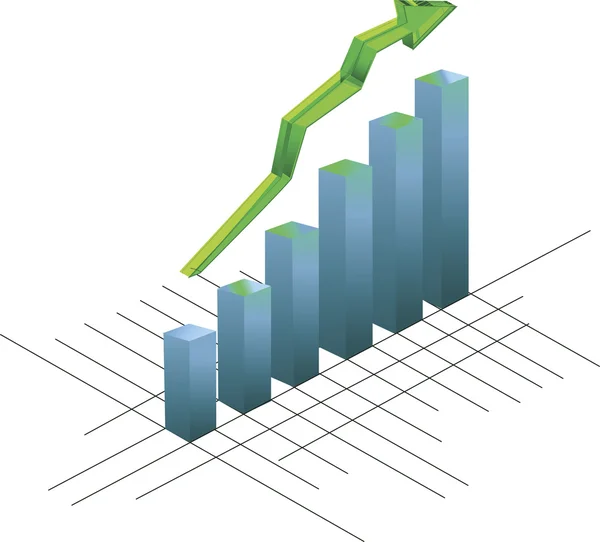 Gráfico de negócios com um vetor de seta — Vetor de Stock