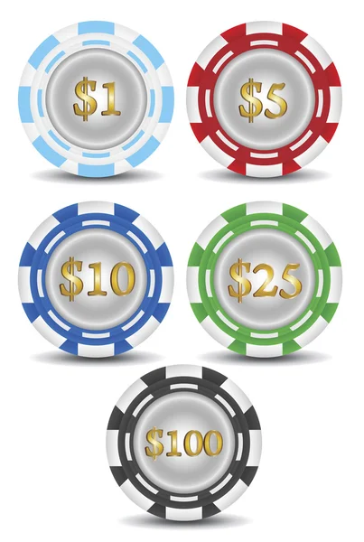 Casino Chips Clipart Illustration — Stockvektor