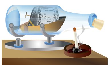 bir şişe gemi vektör görüntü.