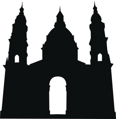 Kilise binasının bir siluet vektör görüntü.