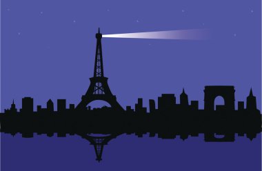 Geceleri paris cityscape vektör görüntü.
