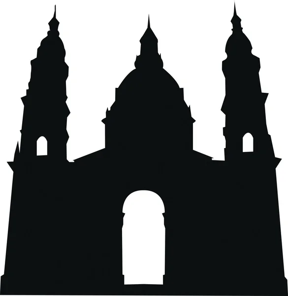 Imagen vectorial de una silueta del edificio de la iglesia . — Vector de stock