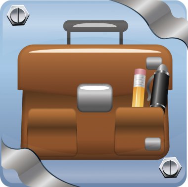 vektör görüntü bir deri çanta.