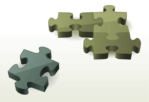 Imagen vectorial del rompecabezas verde . — Vector de stock