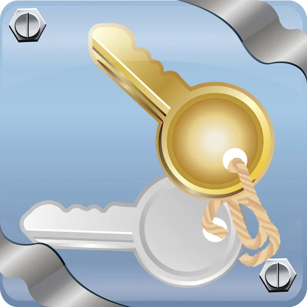 Vector image of a golden and silver keys. — Stock Vector