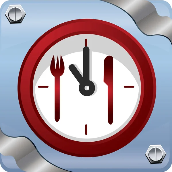 Imagen vectorial de un reloj de pared rojo . — Vector de stock