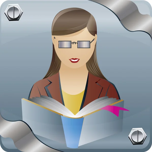 Vektorový obrázek ženské čtení knihy. — Stockový vektor
