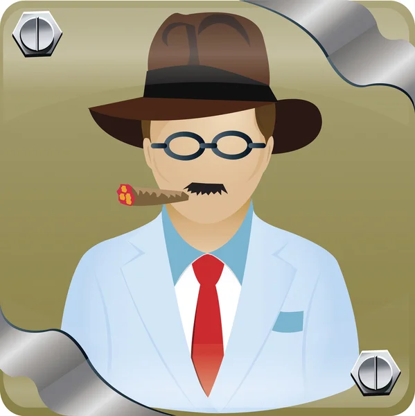 Векторное изображение мужской курительной сигары . — стоковый вектор