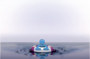 bir adamın bir şişme ringde vektör görüntü