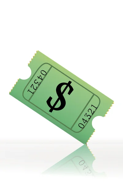 Zelený lístek s dolarem. — Stockový vektor