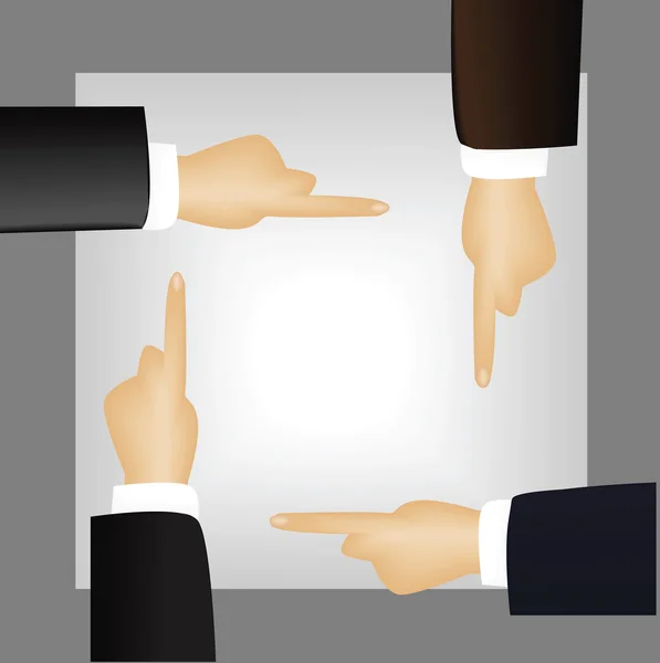 Four business people pointing fingers. — Stock Vector