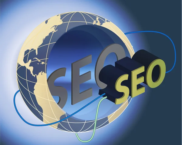 Векторный земной шар и seo — стоковый вектор