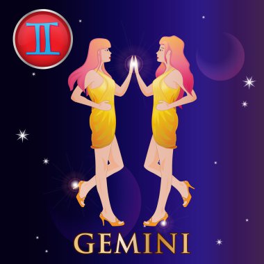 İkizler burç vektör