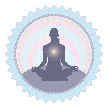 Lotus pozisyonu yoga vektör