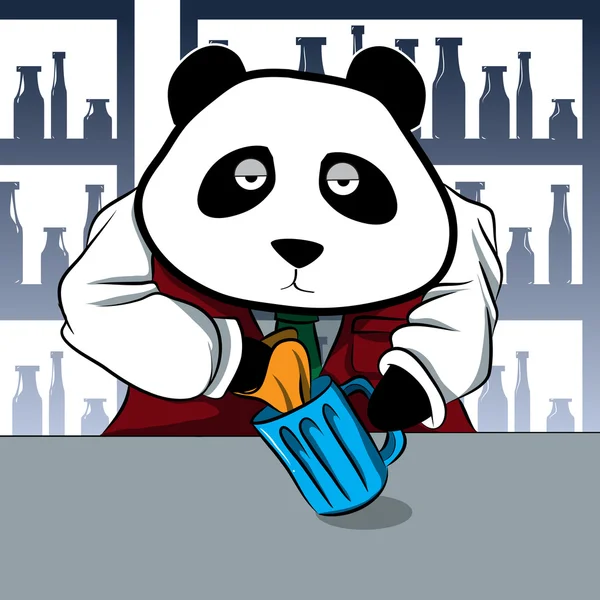 Bartendern panda vektor — Stock vektor