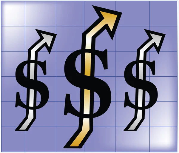 Dólar creciente vector — Archivo Imágenes Vectoriales