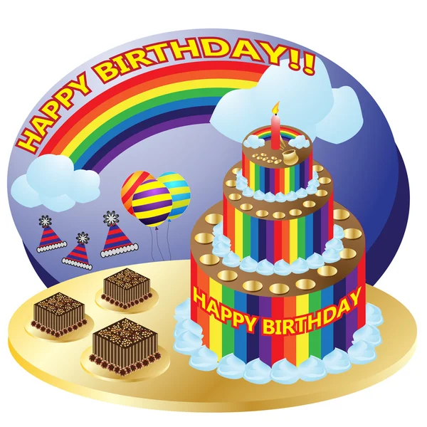 Vecteur de carte d'anniversaire coloré — Image vectorielle