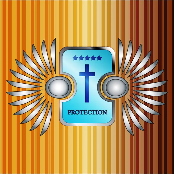 Clip art emblème de protection — Image vectorielle