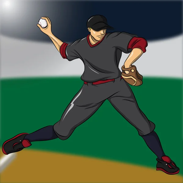 Baseball pitcher clipart — Stock vektor