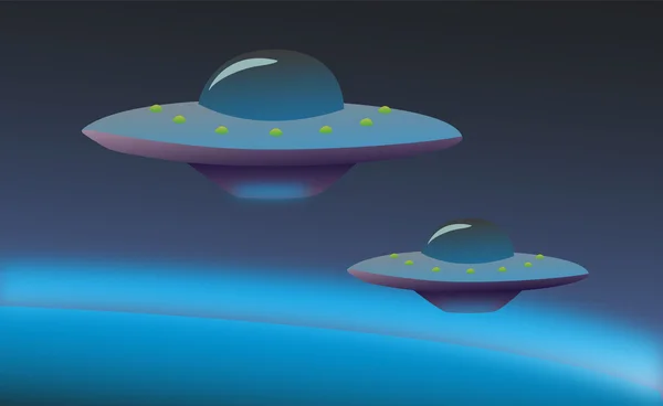 ClipArt på ufo rymdskepp — Stock vektor