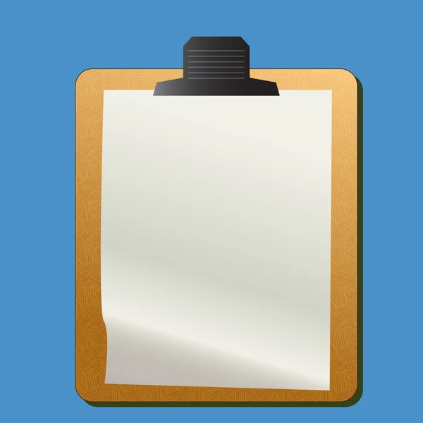 Clip art de un papel en blanco en el tablero de madera — Vector de stock