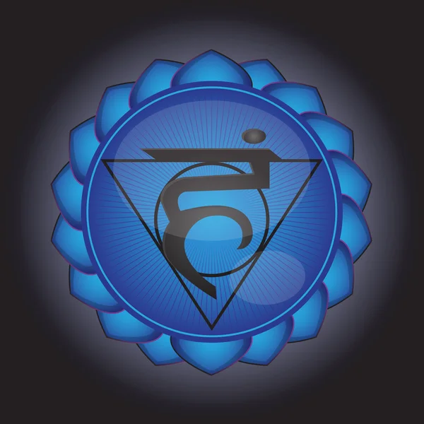 Mandala chakra vishuddha - Stok Vektor