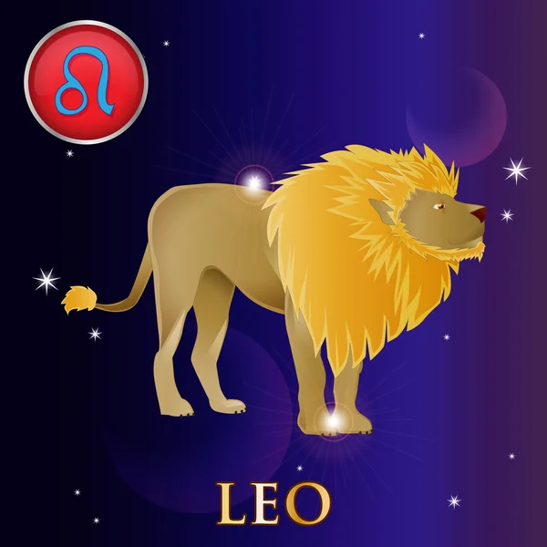 Leo vector signo del zodiaco — Vector de stock